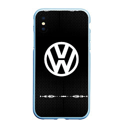 Чехол iPhone XS Max матовый Volkswagen: Black Abstract, цвет: 3D-голубой