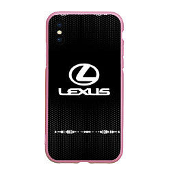 Чехол iPhone XS Max матовый Lexus: Black Abstract, цвет: 3D-розовый