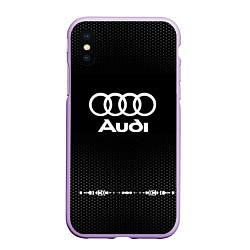 Чехол iPhone XS Max матовый Audi: Black Abstract, цвет: 3D-сиреневый