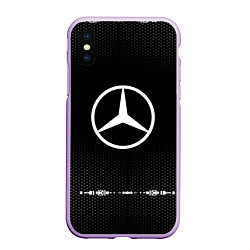 Чехол iPhone XS Max матовый Mercedes: Black Abstract, цвет: 3D-сиреневый