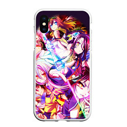 Чехол iPhone XS Max матовый No Game No Life, цвет: 3D-белый