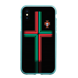 Чехол iPhone XS Max матовый Сборная Португалии: Альтернатива ЧМ-2018, цвет: 3D-мятный
