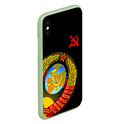 Чехол iPhone XS Max матовый Герб СССР, цвет: 3D-салатовый — фото 2