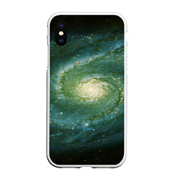 Чехол iPhone XS Max матовый Галактический мир, цвет: 3D-белый