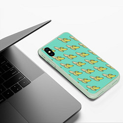 Чехол iPhone XS Max матовый Любитель бананов, цвет: 3D-салатовый — фото 2