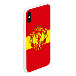 Чехол iPhone XS Max матовый FC Man United: Red Style, цвет: 3D-белый — фото 2
