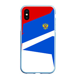 Чехол iPhone XS Max матовый Russia: Light Sport, цвет: 3D-голубой