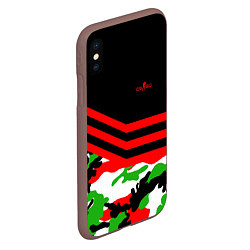 Чехол iPhone XS Max матовый CS:GO Red Camo, цвет: 3D-коричневый — фото 2