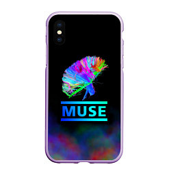 Чехол iPhone XS Max матовый Muse: Neon Flower, цвет: 3D-сиреневый