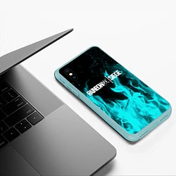 Чехол iPhone XS Max матовый R6S: Turquoise Flame, цвет: 3D-мятный — фото 2