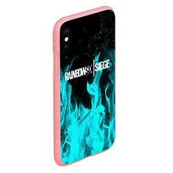 Чехол iPhone XS Max матовый R6S: Turquoise Flame, цвет: 3D-баблгам — фото 2