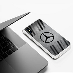 Чехол iPhone XS Max матовый Mercedes-Benz: Hardened Steel, цвет: 3D-белый — фото 2