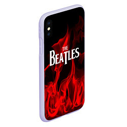 Чехол iPhone XS Max матовый The Beatles: Red Flame, цвет: 3D-светло-сиреневый — фото 2
