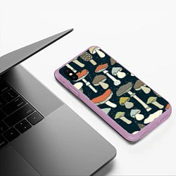 Чехол iPhone XS Max матовый Грибной лес, цвет: 3D-сиреневый — фото 2