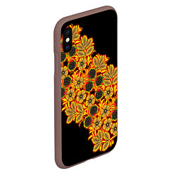 Чехол iPhone XS Max матовый Славянская роспись, цвет: 3D-коричневый — фото 2