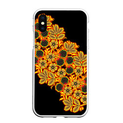 Чехол iPhone XS Max матовый Славянская роспись, цвет: 3D-белый