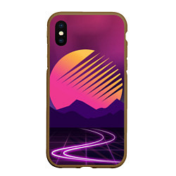 Чехол iPhone XS Max матовый Digital Sun, цвет: 3D-коричневый