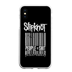 Чехол iPhone XS Max матовый Slipknot: People Shit, цвет: 3D-белый