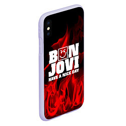 Чехол iPhone XS Max матовый Bon Jovi: Have a nice day, цвет: 3D-светло-сиреневый — фото 2