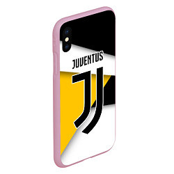 Чехол iPhone XS Max матовый FC Juventus, цвет: 3D-розовый — фото 2