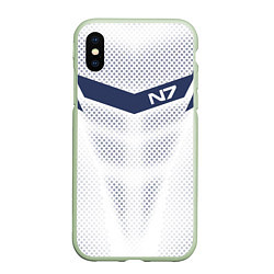 Чехол iPhone XS Max матовый N7: White Armor, цвет: 3D-салатовый