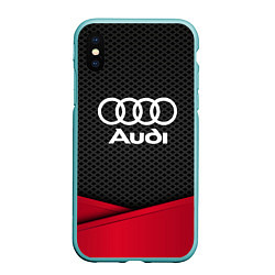 Чехол iPhone XS Max матовый Audi: Grey Carbon, цвет: 3D-мятный