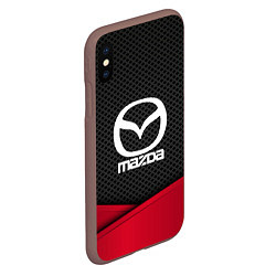 Чехол iPhone XS Max матовый Mazda: Grey Carbon, цвет: 3D-коричневый — фото 2