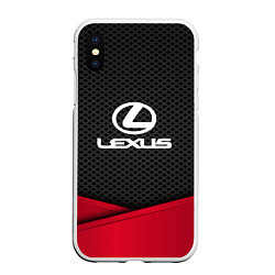 Чехол iPhone XS Max матовый Lexus: Grey Carbon, цвет: 3D-белый