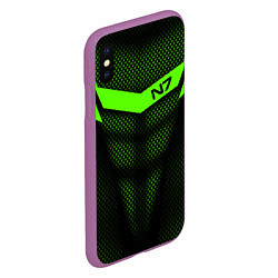 Чехол iPhone XS Max матовый N7: Green Armor, цвет: 3D-фиолетовый — фото 2