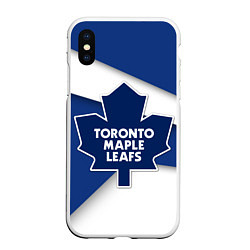 Чехол iPhone XS Max матовый Toronto Maple Leafs, цвет: 3D-белый