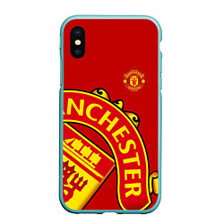 Чехол iPhone XS Max матовый FC Man United: Red Exclusive, цвет: 3D-мятный