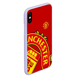 Чехол iPhone XS Max матовый FC Man United: Red Exclusive, цвет: 3D-светло-сиреневый — фото 2