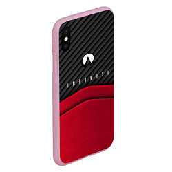 Чехол iPhone XS Max матовый Infiniti: Red Carbon, цвет: 3D-розовый — фото 2