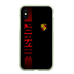 Чехол iPhone XS Max матовый Porsche: Red Line