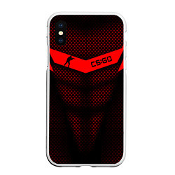 Чехол iPhone XS Max матовый CS:GO Red Carbon, цвет: 3D-белый