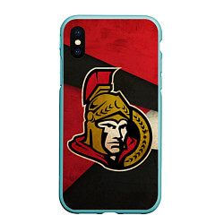 Чехол iPhone XS Max матовый HC Ottawa Senators: Old Style, цвет: 3D-мятный