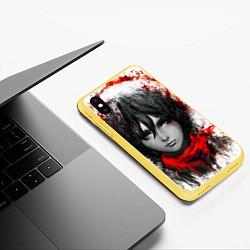 Чехол iPhone XS Max матовый Атака титанов, цвет: 3D-желтый — фото 2