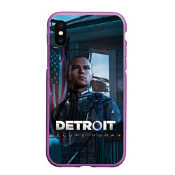 Чехол iPhone XS Max матовый Detroit: Markus, цвет: 3D-фиолетовый