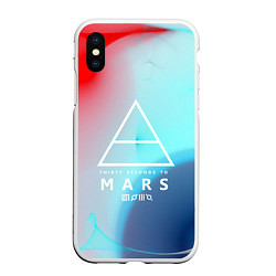 Чехол iPhone XS Max матовый 30 STM: Light Neon, цвет: 3D-белый