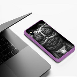 Чехол iPhone XS Max матовый Экзоскелет, цвет: 3D-фиолетовый — фото 2