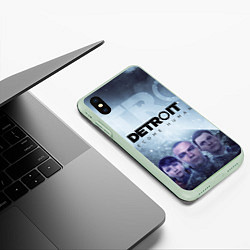 Чехол iPhone XS Max матовый Detroit: Become Human, цвет: 3D-салатовый — фото 2