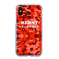 Чехол iPhone XS Max матовый Kenny: Obladaet Camo, цвет: 3D-голубой