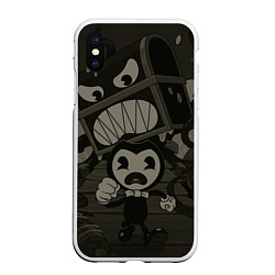 Чехол iPhone XS Max матовый Bendy Devil, цвет: 3D-белый