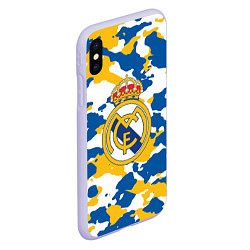 Чехол iPhone XS Max матовый Real Madrid: Camo, цвет: 3D-светло-сиреневый — фото 2