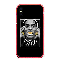 Чехол iPhone XS Max матовый ASAP Rocky: Gold Edition, цвет: 3D-красный