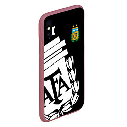 Чехол iPhone XS Max матовый Argentina Team: Exclusive, цвет: 3D-малиновый — фото 2