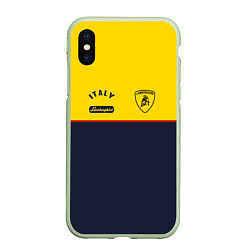 Чехол iPhone XS Max матовый Italy Lamborghini, цвет: 3D-салатовый