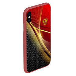 Чехол iPhone XS Max матовый RUSSIA SPORT: Gold Collection, цвет: 3D-красный — фото 2