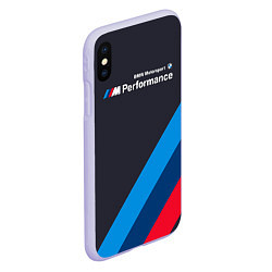 Чехол iPhone XS Max матовый BMW M Performance, цвет: 3D-светло-сиреневый — фото 2