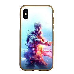 Чехол iPhone XS Max матовый Battlefield 5, цвет: 3D-коричневый